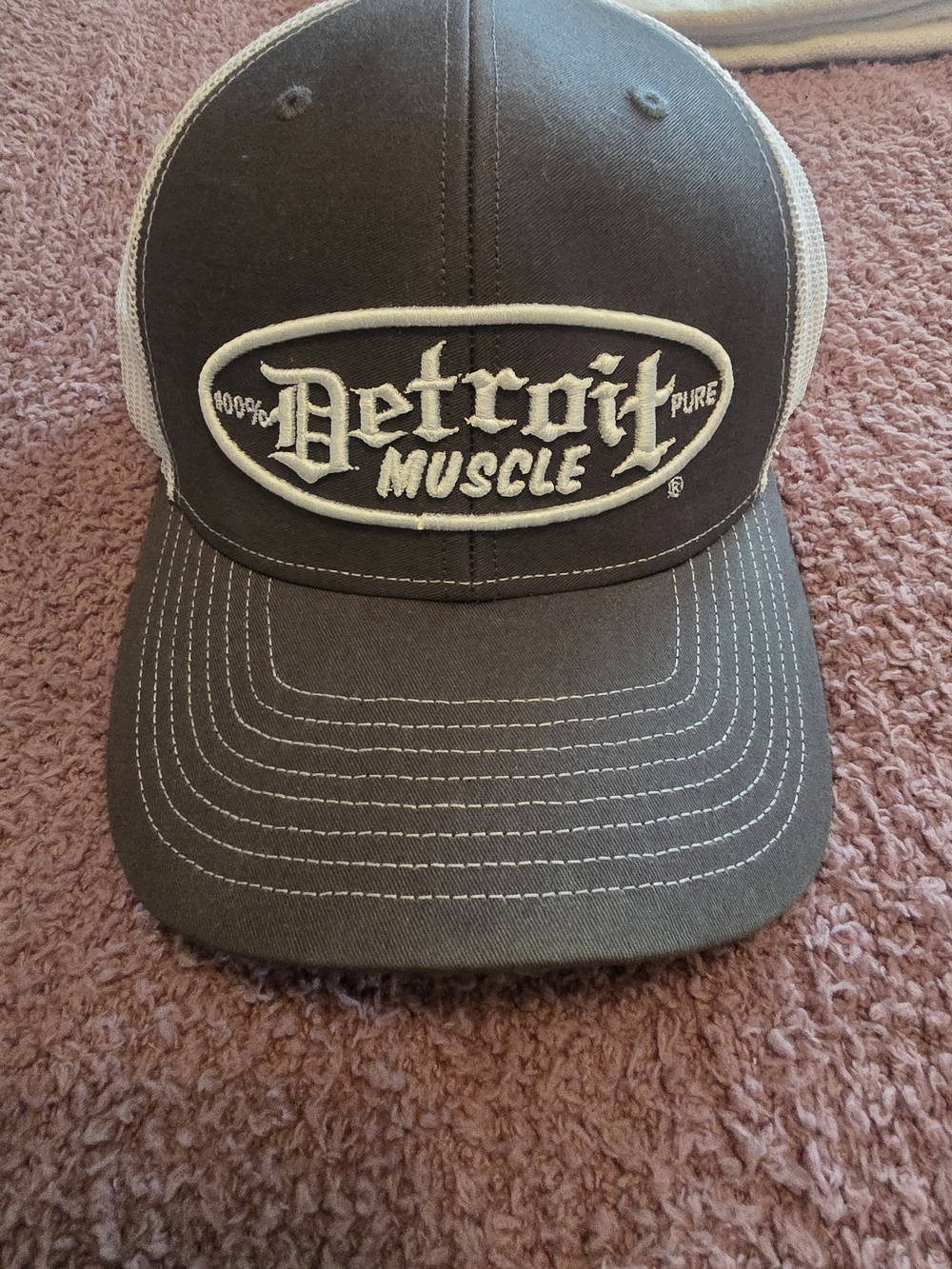 Richardson Style 112 Detroit Muscle Trucker Adjustable Cap - Gray & White